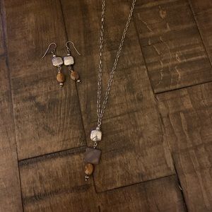 Silpada tigers eye and silver necklace/earrings